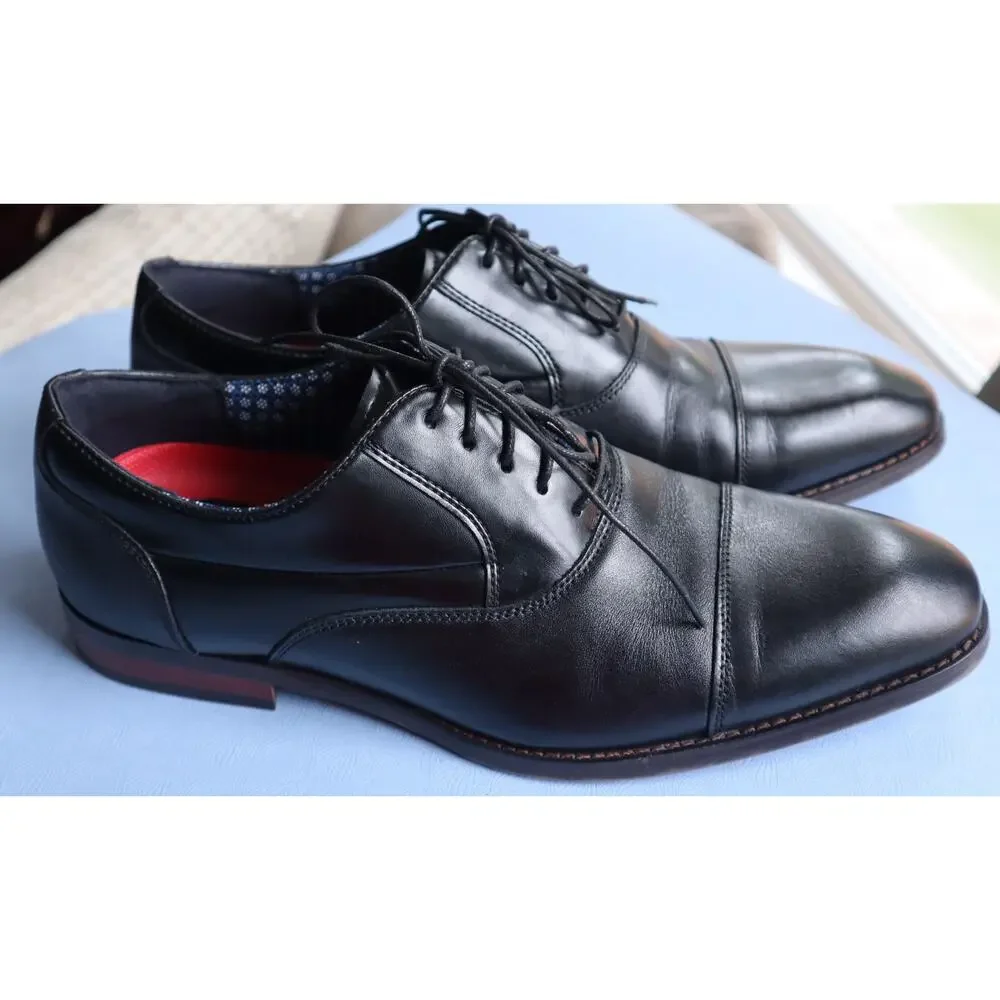 NEW Stacy Adams Kallum Cap Toe Dress Shoes Black Mens 8.5 M Work Cocktail Party
